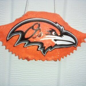 Ravens meets the Oriole's. CrabShell Glitter Christmas Ornament.